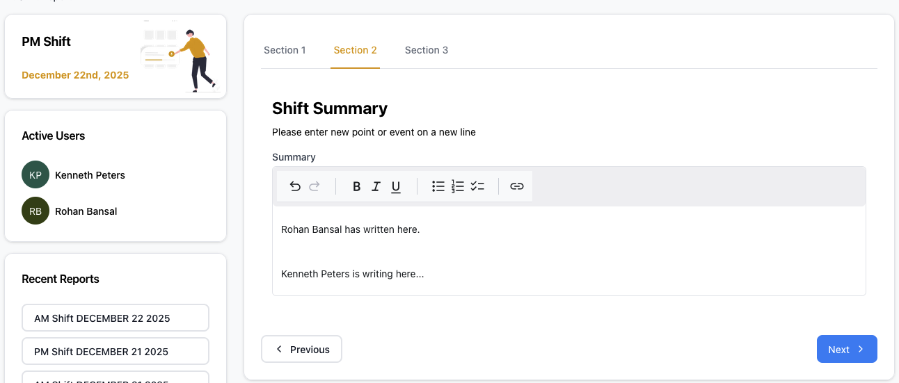 Collaborative Passdowns